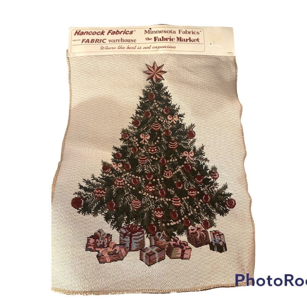 Hancock fabric vintage Christmas tree placemats set of 2